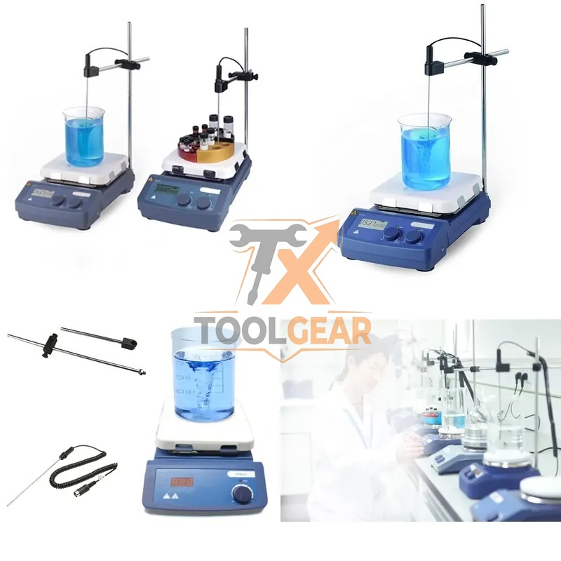 Lab Magnetic Stirrer Hot Plate - เครื่องกวนสารแม่เหล็กแบบดิจิตอล WEIAI MS7-H550-Pro LCD พร้อมแผ่นทำความร้อน รุ่นขายดีปี