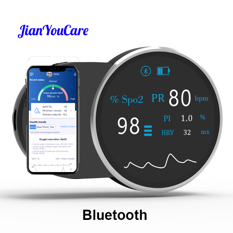 Pulse Oximeter Fingertip Rechargeable - เจียนยูแคร์ เครื่องวัดออกซิเจนปลายนิ้วแบบดิจิตอล ไร้สาย เชื่อมต่อผ่านบลูทูธ ชาร์จผ่าน USB