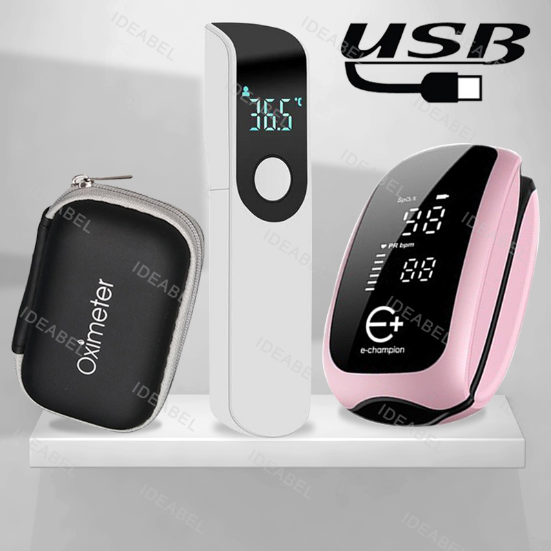 Pulse Oximeter Fingertip Rechargeable - สายคล้องคอสำหรับเครื่องวัดออกซิเจนในเลือดแบบชาร์จไฟได้ เครื่องวัดออกซิเจนปลายนิ้ว เครื่องวัดความอิ่มตัวของออกซิเจนในเลือด หน้าจอแสดงผลดิจิตอล LED สำหรับเด็ก