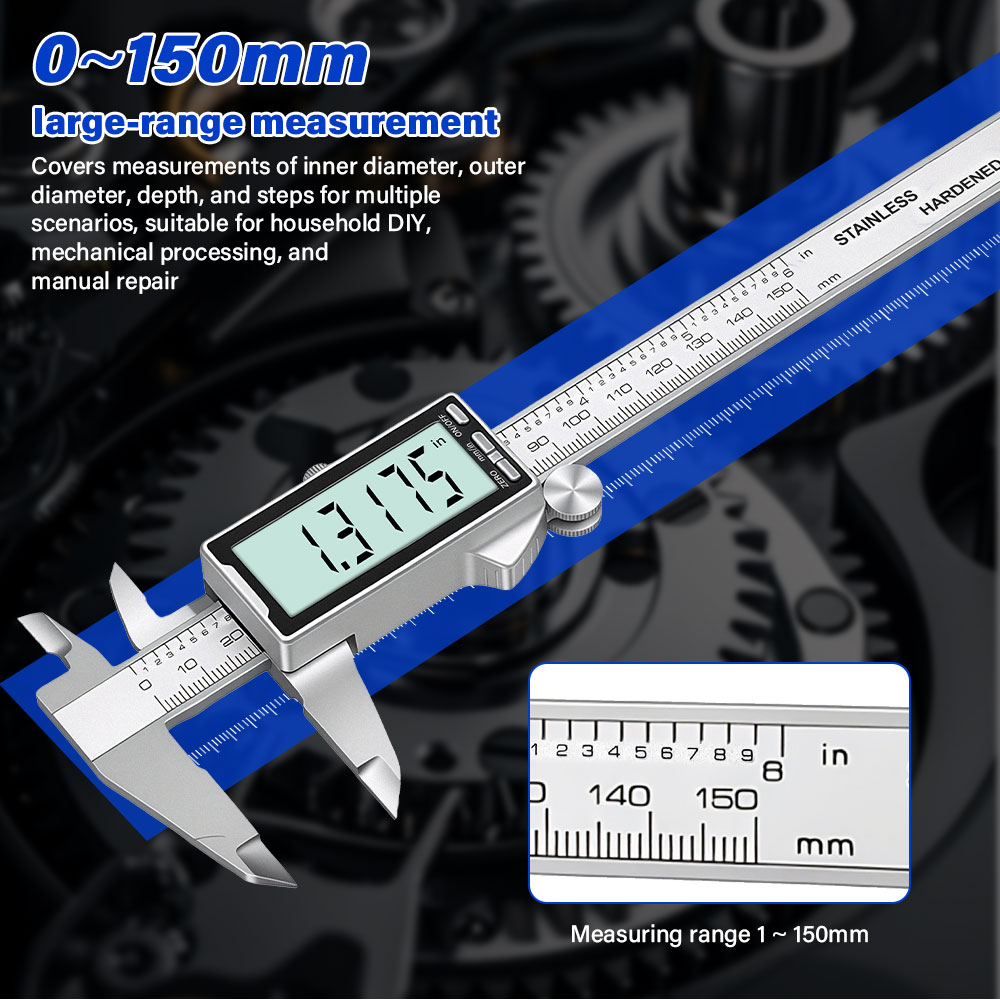 เครื่องมือวัดขนาดดิจิตอลแบบเวอ - Digital Caliper 150Mm Stainless Steel บทวิจารณ์และราคา